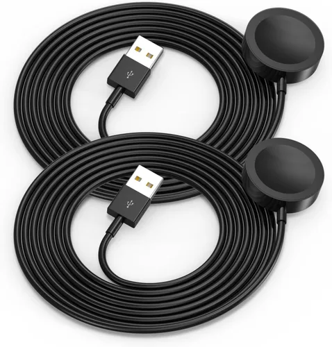 Miniatura 20 de Paquete de 2 cargadores cortos para Apple Watch, cargador USB magnético inalámbrico rápido para iWatch, compatible con iWatch Ultra/Series Negro