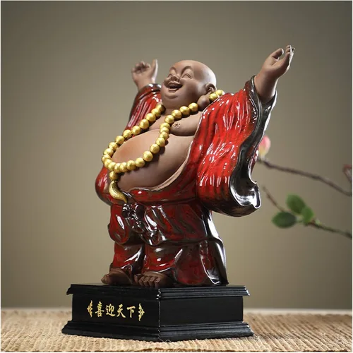 Miniatura 6 de NYKK, estatua china feng Shui, escultura creativa, mobiliario de oficina, maitreya, buda, sala de estudio, porche, cerámica, joyas, muebles