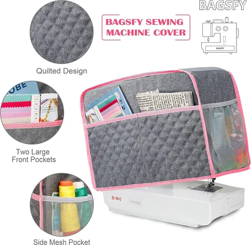 Miniatura 3 de BAGSFY Funda para máquina de coser para Brother, cubierta de polvo para máquina de coser para Singer, cubiertas de almacenamiento acolchadas