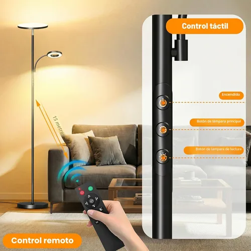 Miniatura 3 de marctronic Lámpara de pie, mejorada de 42W 4000LM, lámpara de pie LED súper brillante para sala de estar, dormitorio, lámparas de pie de lectura