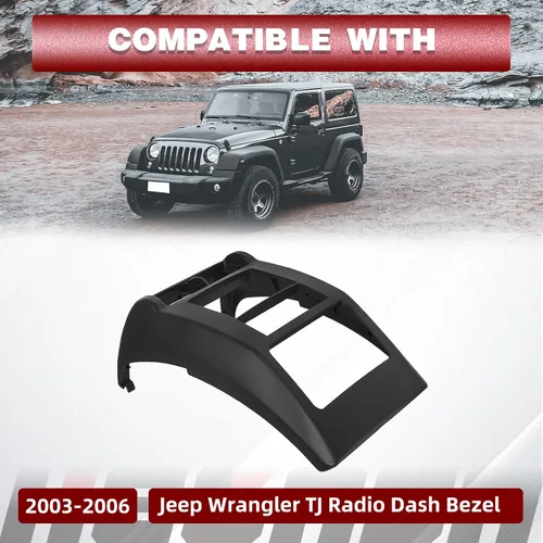 Miniatura 2 de HECASA Kit de tablero de doble DIN con arnés de cableado compatible con Jeep Wrangler TJ Radio Dash Bisel 2003-2006