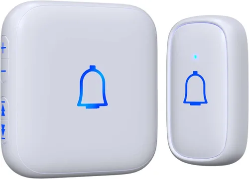 Miniatura 9 de Timbre Inalámbrico de 1000 Pies con 66 Melodías Impermeable 115dB 7 Niveles de Volumen Modo Silencioso con Flash LED Timbre Inalámbrico para Cuarto
