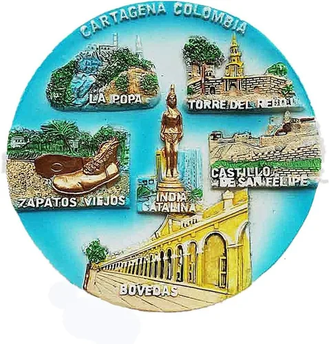 3D Cartagena Colombia Nevera Nevera Imán Turístico Recuerdo Regalo Hogar & Cocina Decoración Magnética Pegatinas Colección