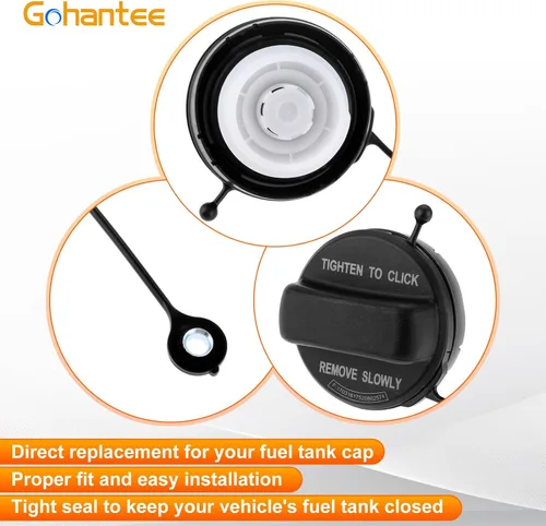 Miniatura 4 de gohantee Tapa de gasolina, conjunto de tapa de depósito de combustible 17670-SHJ-A31 compatible con Honda Accord, CR-V, CR-Z, Element, Odyssey