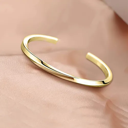 Miniatura 3 de HX SHARE Cuff Bracelets for Women 316 Stainless Steel Bracelet for Women Gold-Silver-Rose Gold Gifts for Girls and Women