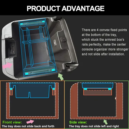 Miniatura 7 de PIMCAR Organizador de consola central para Chevy Silverado 1500/GMC Sierra 1500 2019-2022 y Silverado/Sierra 2500HD/3500HD 2020-2023 Solo asientos