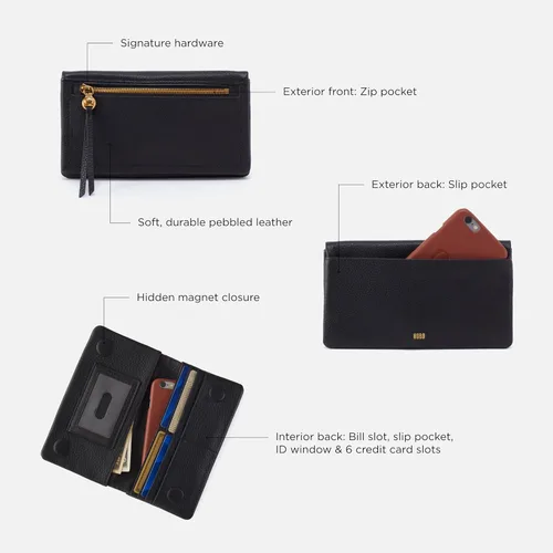 Miniatura 4 de HOBO Lumen Continental - Cartera de piel plegable para mujer, cierre a presión