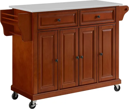 Miniatura 14 de Crosley Furniture isla de cocina con ruedas, Madera, Negro