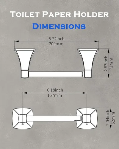 Miniatura 6 de Soporte de Papel Higiénico Negro Mate para Baño Soporte de Rollo de Tejido Pivotante de Doble Poste Montaje en Pared de Acero Inoxidable y Aleación