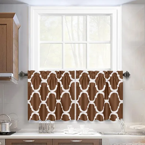 Miniatura 41 de Melodieux - Cortinas de bolsillo de moda marroquí para cocina, cafetería o baño, pequeñas ventanas