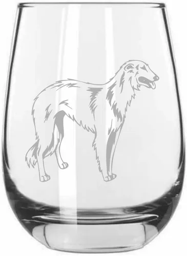 Miniatura 367 de Sakhalin Husky Dog - Copa de vino grabada personalizada de 15.25 onzas sin tallo