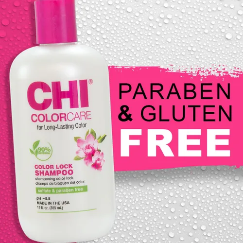 Miniatura 6 de CHI ColorCare - Champú Color Lock, bloquea el color y repone la humedad para cabello teñido sin sulfatos, parabenos y crueldad, 12 onzas