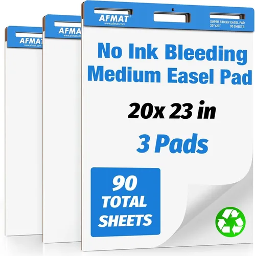 Miniatura 6 de AFMAT Almohadillas adhesivas de caballete, 20 x 23 pulgadas, papel de caballete para profesores, papel de caballete resistente a la decoloración