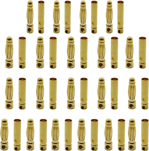 Miniatura 8 de 20 pares chapados en oro de 0.157 in 0.157 in macho hembra Banana Plug Bullet adaptador para RC Lipo Battery ESC Motors