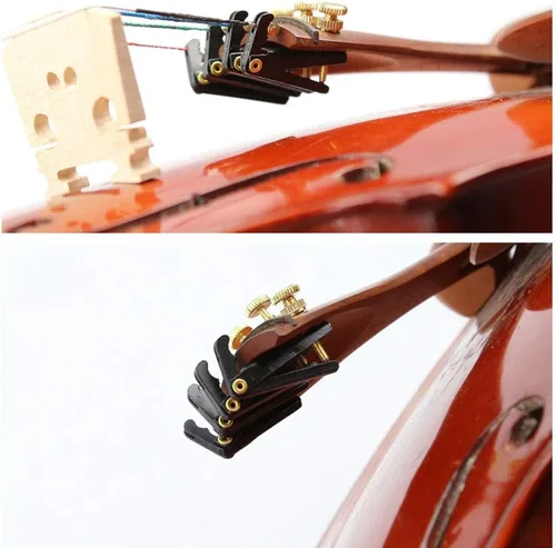 Miniatura 2 de Jiayouy 4 piezas de afinadores finos para violín 3/4-4/4 ajustador de cuerda afinador fino piezas de violín negro