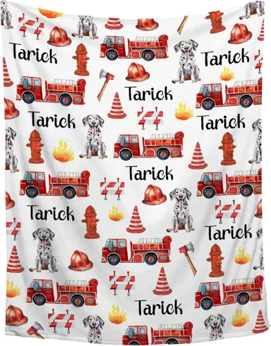 Miniatura 7 de PANDASBLANKET Manta personalizada con nombre para niños, adultos, mascotas, camión de bomberos, automóvil, manta personalizada para cumpleaños