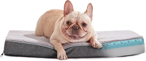 Miniatura 10 de WATANIYA PET Cama grande de espuma viscoelástica para perros, cama ortopédica para perros con espuma de gel refrescante, forro impermeable y funda