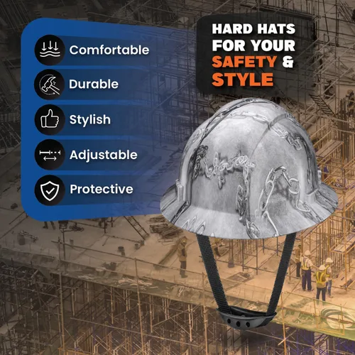 Miniatura 2 de Casco de ala completa actualizado, ventilado, acolchado, aprobado por la OSHA Tipo 1 Clase C para trabajos de construcción, cascos de construcción