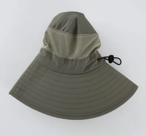Miniatura 8 de Home Prefer Sombrero de sol UPF50+ de malla para exteriores, de ala ancha, con solapa para el cuello, sombrero de pesca para hombres y mujeres Verde