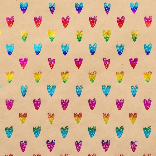 Miniatura 2 de RUSPEPA Rollo de papel de regalo de corazón para niñas, mini rollo, papel de estraza de papel de estraza con patrones de corazón dibujado a mano