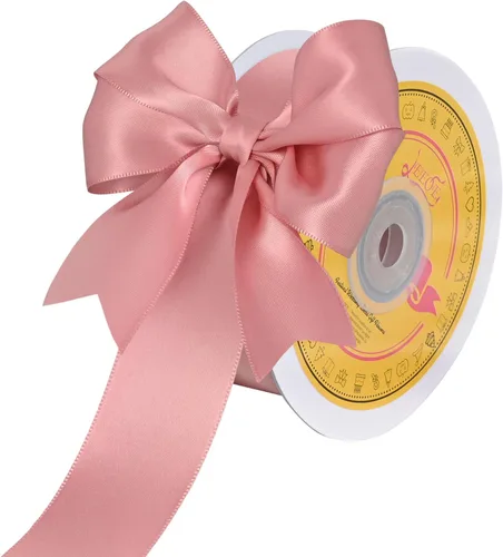 Miniatura 289 de Cinta de satén blanca antigua de doble cara de 1-1/2 pulgadas x 50 yardas, cinta de poliéster para envolver regalos, día de San Valentín, bodas