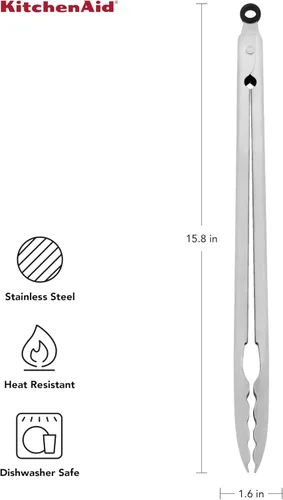 Miniatura 2 de KitchenAid Pinzas largas de acero inoxidable, 14 pulgadas