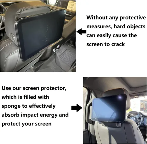 Miniatura 3 de Protectores de pantalla de cuero prémium para Chevy Tahoe/Suburban y GMC Yukon 2021-2025 Paquete de 2 fundas de lujo a prueba de golpes Diseño