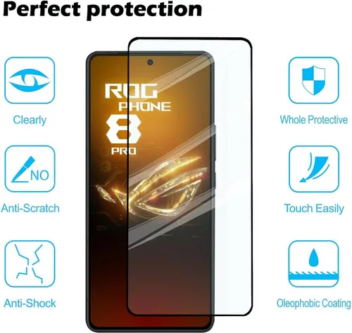 Miniatura 3 de Paquete de 2 protectores de pantalla para ASUS ROG Phone 9 Pro 5G/Rog Phone 9 5G/Rog Phone 8 Pro 5G/ROG Phone 8 5G, 2 protectores de pantalla