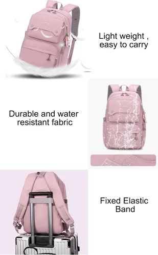 Miniatura 6 de JiaYou Mochila Casual para Adolescentes, Niñas, Mochila para la Escuela Secundaria, Mochila Diaria, para Mujeres, Bolsa de Viaje para Portátil, 1#
