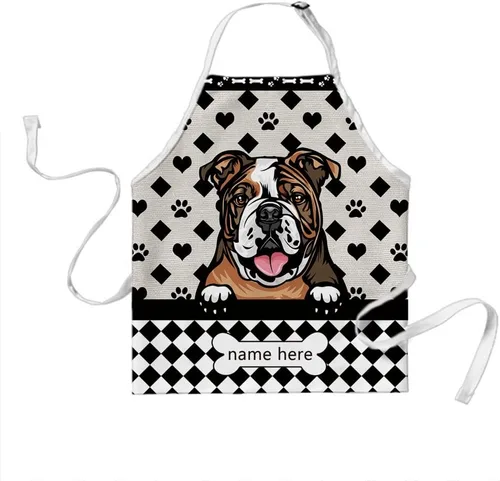Miniatura 28 de Delantal de lunares de perro personalizado lindo perro salchicha, perro salchicha 3