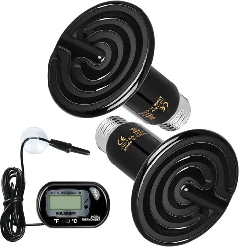 Miniatura 16 de Simple Deluxe Bombilla emisora de calor de cerámica de 25 W (Mini) para reptiles, sin emisor de luz, calentador de gallinero para mascotas anfibias