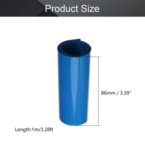 Miniatura 2 de Othmro Kit de tubos termorretráctiles de batería de 3.28 pies, tubo termorretráctil de PVC de aislamiento de ancho de 3.35 pulgadas, tubo de Azul
