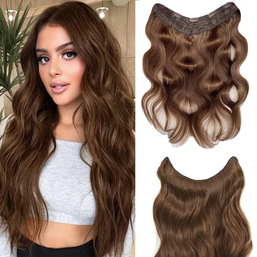 Miniatura 6 de Extensiones de cabello negro azabache, cabello humano con clip en forma de V, 14 pulgadas, añadiendo volumen y extensiones de cabello real liso