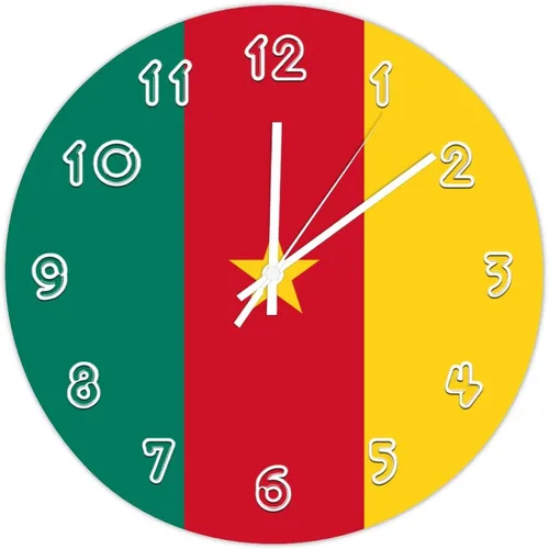 Miniatura 17 de Reloj de pared de Bélgica - Reloj de pared con bandera de Bélgica para dormitorio, sala de estar, oficina, escuela, decoración artística de pared