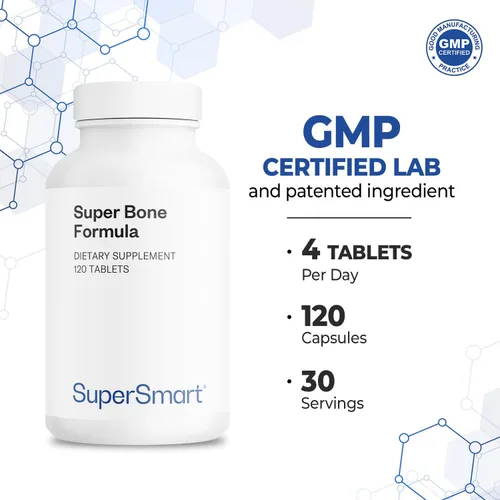 Miniatura 5 de Supersmart - Fórmula Super Bone - con calcio, magnesio, vitamina D3 y estroncio Sin OMG y sin gluten - 120 tabletas
