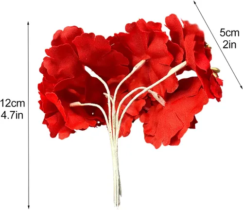 Miniatura 3 de Wnvivi 120 flores de Pascua de Navidad, 4.7 pulgadas, flor de pascua roja de 4.7 pulgadas, adornos de árbol de Navidad, adornos de flores de pascua