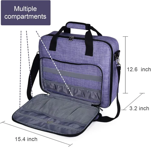 Miniatura 4 de BAGLHER Bolsa Organizadora de Punto de Cruz y Bordado - Gran Almacenamiento Portátil para Proyectos con 3 Compartimentos, Estuche de Transporte