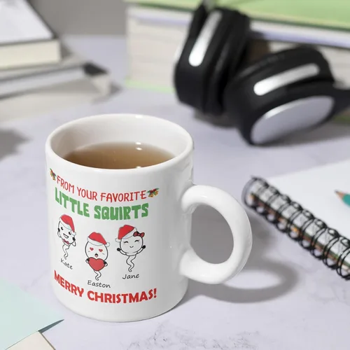 Miniatura 3 de InterestPrint Taza de café personalizada para papá con nombres de los niños, taza de Feliz Navidad de tus hijos pequeños favoritos, regalo