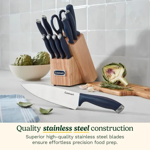Miniatura 2 de Cuisinart C77SSN-12P Color Pro Collection - Juego de bloques de cuchillos de 12 piezas, color azul marino
