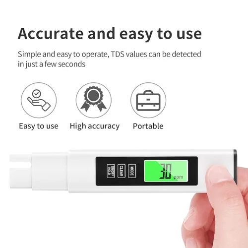 Miniatura 6 de Nuevo 4 en 1 Medidor TDS, medidor TDS, medidor digital de agua, preciso y confiable, medidor de agua, TDS EC y medidor de temperatura (° C/° F)