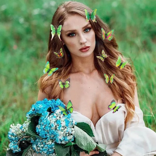 Miniatura 5 de BARTOSI Pinzas para el cabello de mariposa verde, lindos pasadores para el cabello, accesorios para el cabello de mariposa para mujeres y niñas