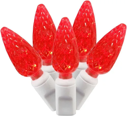 Miniatura 3 de Vickerman X4W8105PBG - Juego de 100 luces LED C6 EC con cable blanco, 4 pulgadas x 34 pies, color blanco frío