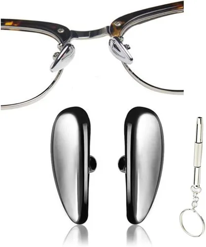 Miniatura 6 de Almohadillas de nariz de cerámica atornilladas, bloc de nariz simétrico + almohadillas de nariz para gafas, destornillador para lentes de sol, 0.512