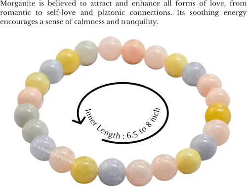 Miniatura 222 de Amazing Gemstone Pulsera de cristal para mujeres y hombres, pulsera de cristal curativo de protección, pulsera elástica con cuentas de piedras