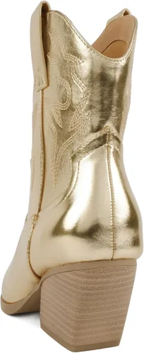 Miniatura 3 de Soda "BLAZING" Botín estilo del Oeste para mujer con tacón bajo (ajuste ancho disponible)