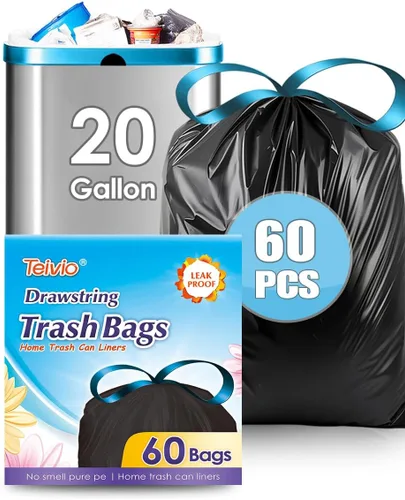 Miniatura 21 de Teivio - Bolsas de basura con cordón fuerte de 3 galones, 220 unidades, bolsas de basura para baño, bolsas de plástico pequeñas para el hogar