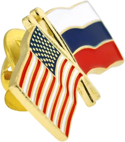 Miniatura 30 de PinMart Pin de solapa esmaltado con bandera de la amistad cruzada de Estados Unidos y el mundo
