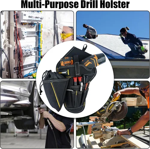 Miniatura 7 de MELOTOUGH Funda para taladro con portabrocas, funda para atornillador de impacto, funda resistente para cinturón de herramientas