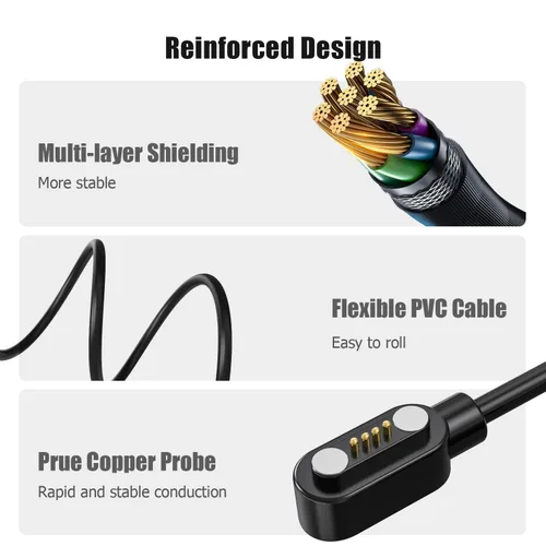 Miniatura 2 de Compatible con el cargador de reloj inteligente K52, Lamshaw 39.4 in, cable de carga USB magnético de repuesto, cable de carga compatible con LIGE