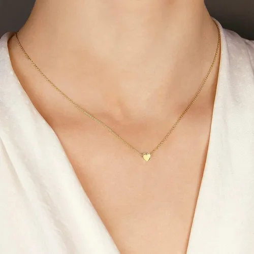 Miniatura 4 de Delicado collar con pequeño dije de corazón de oro, (además hay modelos con dije de corazón con inicial, con dije de rosa y con circonia cúbica)